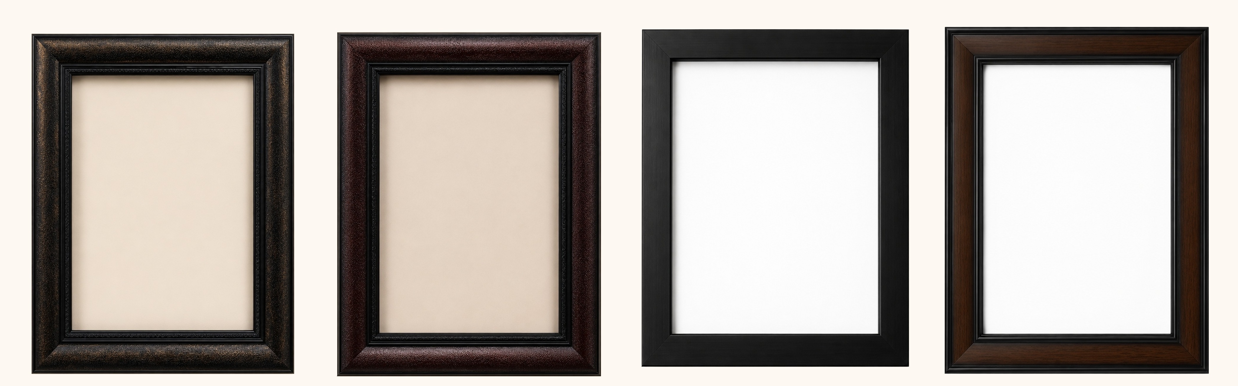 Bronze, Copper, Black and Walnut premium frames